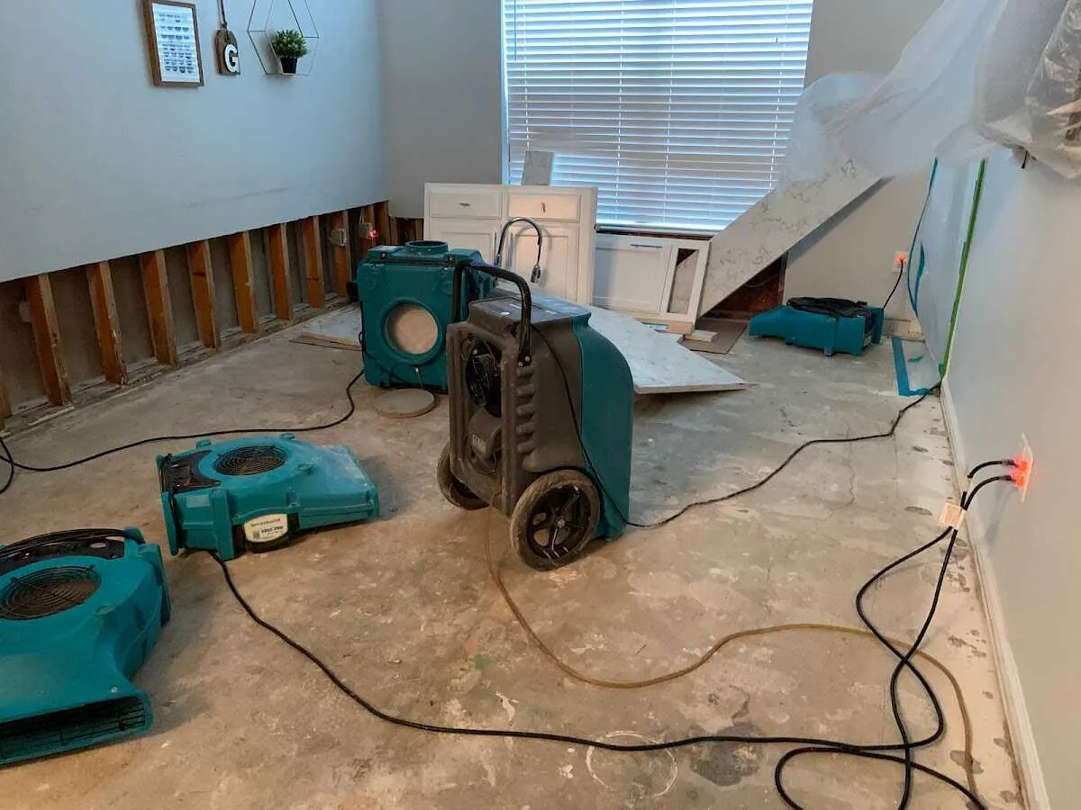 Dehumidifier in flood-cut room for Water Extraction & Removal in New Berlin